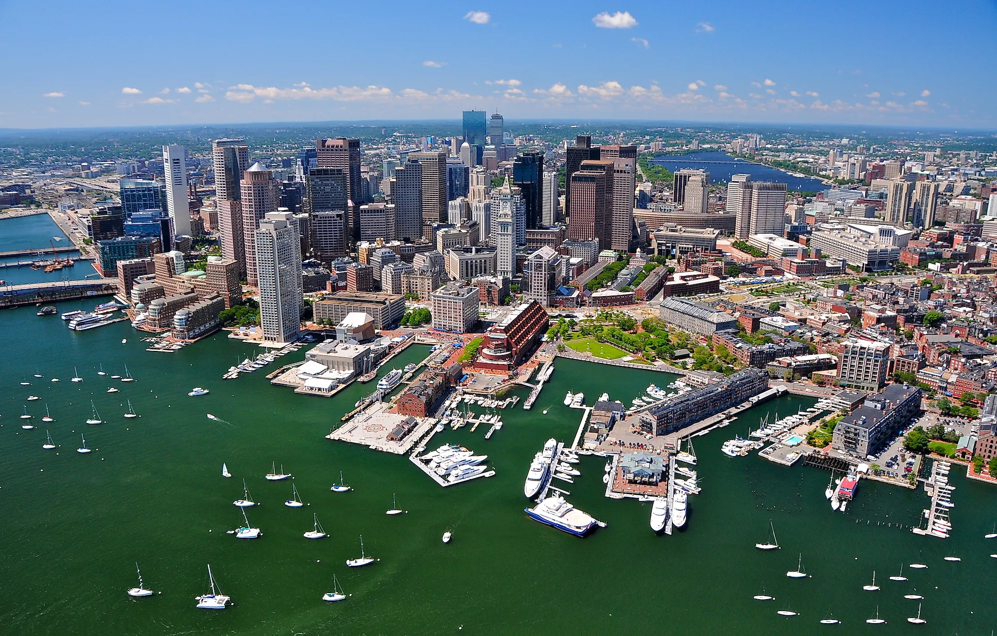 Boston harbor and skyline
